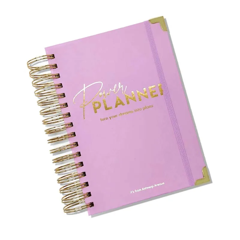 WY 2 Color Pink Hardcover Daily Weekly Monthly Organizer Diary Journal Agenda Planner Spiral Notebook Custom Planner