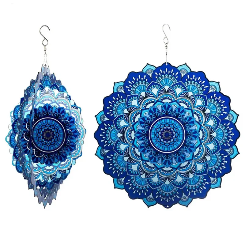 Well Price Rotating Wind Chime Metal 3d Rotating Wind Spinner For Yard And Garden