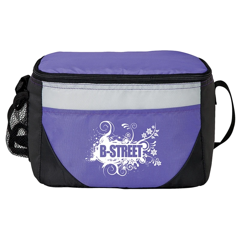 Promotional 6-Can Capacity Cheap 210D Lightweight Student Insulated Thermal Cooler Bag