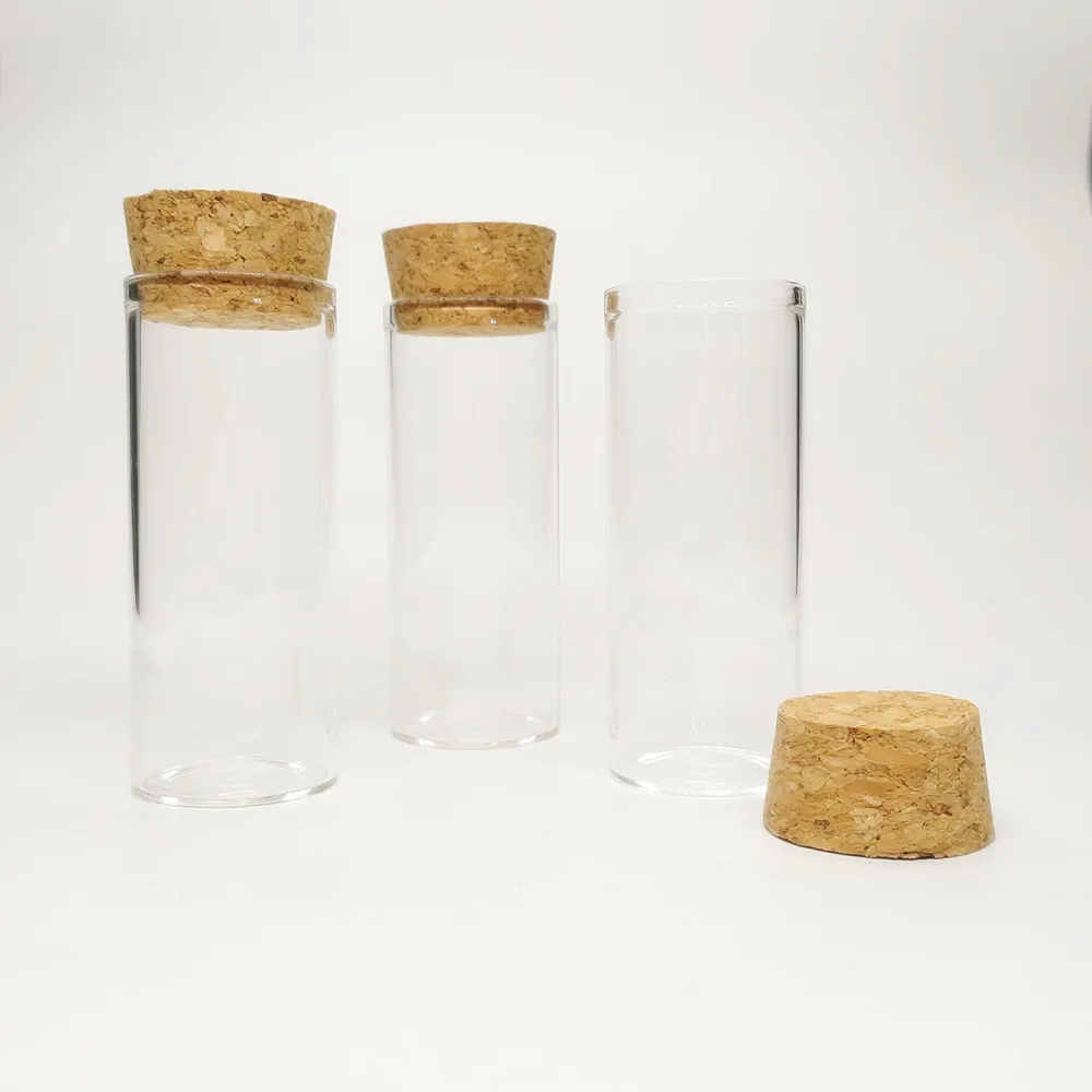 chenguang Wholesale High Quality 10-100ml Clear  Amber  Black Glass Tube With Cork
