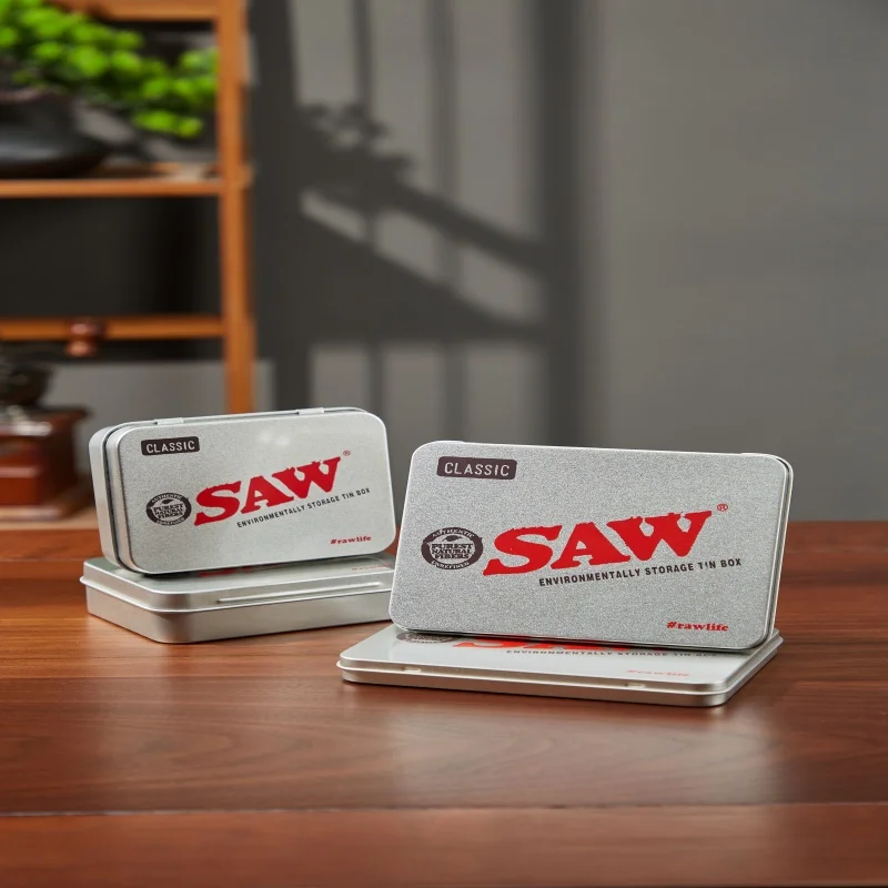 Custom printed Proof of Child Resistance Hinge metal tin box Small rectangular airtight child proof  Cigarette tin case