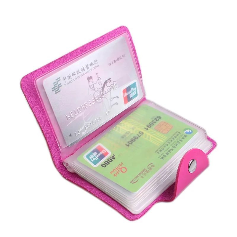 Business Card Holder Book PU Leather Business Card Binder Double Page 12/24Cards Holders Binder