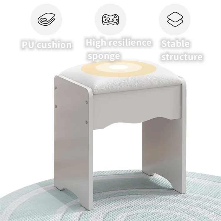 
MDF Cherry Mirrored Dressing Table with LED sliding Mirror 