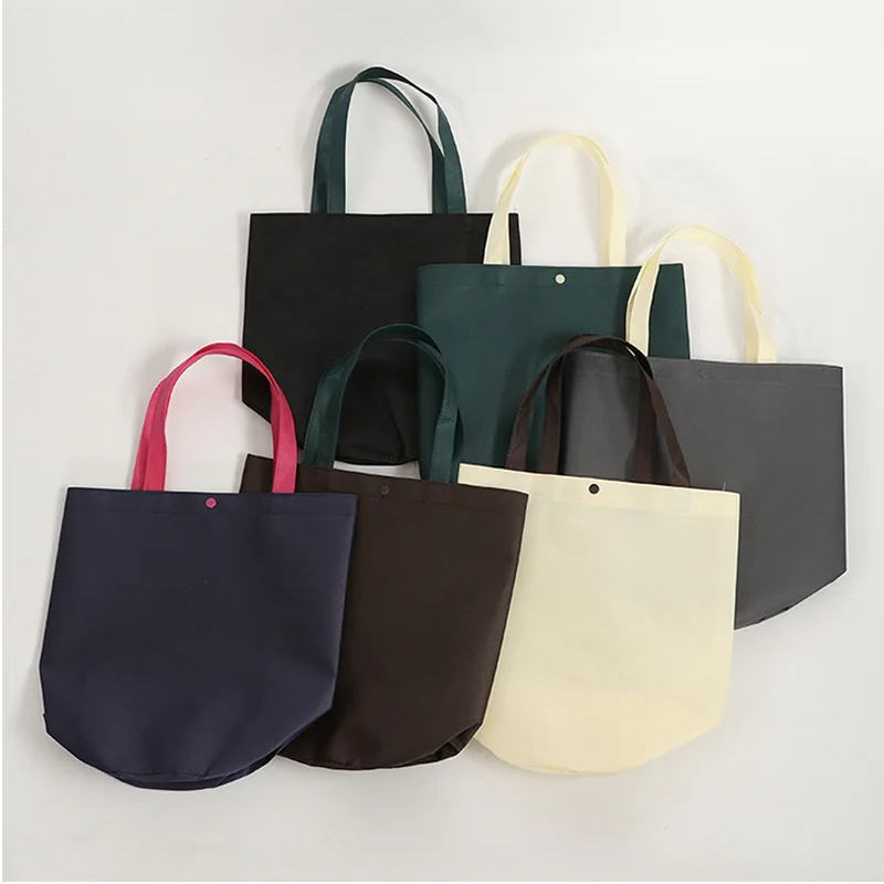 Customized Round Bottom Non Woven Shopping Bag Packaging Reusable Foldable Cylinder Non-woven Bucket Tote Bag