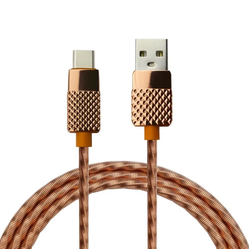 Wik Zinc Alloy Metal Spring Fast charging data transferring usb microphone cable Micro usb cable