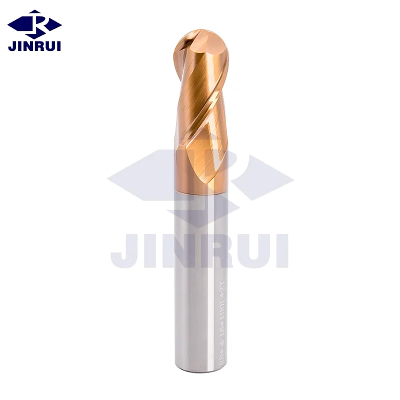 JR HRC55 Milling Cutter Tools Carbide Coated Ball Nose End Mill for Steel Wood