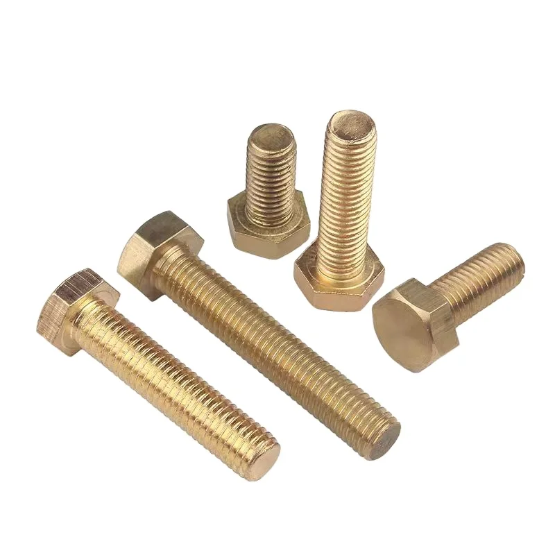Finish Machining Brass Hexagonal Bolt DIN933 High Anti-corrosion Wear Resistance Hex Head Bolts M6 Bolt M1.6-M52