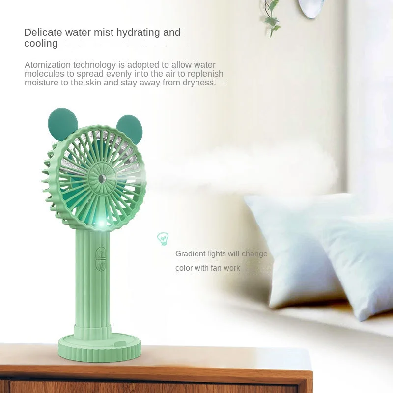 Battery Portable Water Spray Mist Fan Electric USB Rechargeable Handheld Mini Fan Cooling Air Conditioner Humidifier Fan