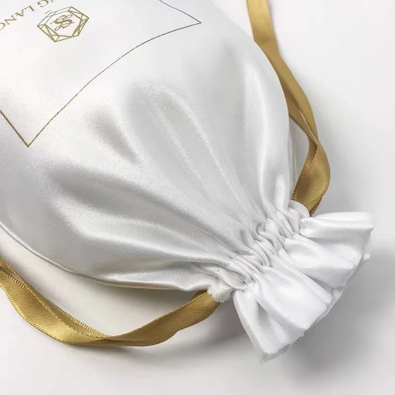 Jewellery Satin Pouch Packaging Gift Pouches Manufacturer Custom Logo Soft Wig Underwear Drawstring Small Silk Satin Dust Bags