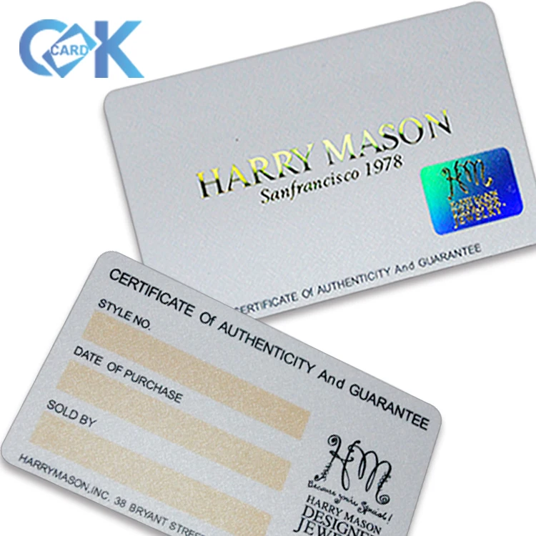 Factory Customized Plastic Material Laser Craft RFID Card PVC Hologram Stamping NFC Business Card