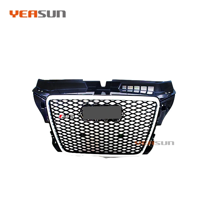 Хром стиль RS3 ячеистой сетки решетка подтяжки лица тюнинг-пакет для Audi A3 2008 2009 2010 2011 2012