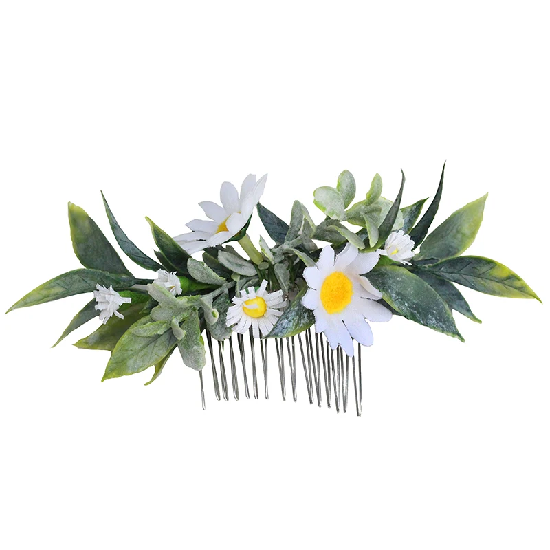 
RT123 Cute elegant bridal comb hair accessories floral comb headdress daisy flower hair comb 