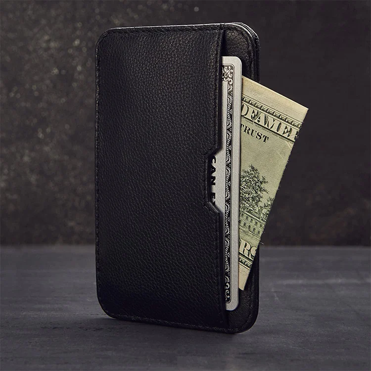 2021 Amazon Best-Selling Ultra-Thin Money  RFID Genuine Leather Credit Card Holder Wallet Clip For Men Minimalist