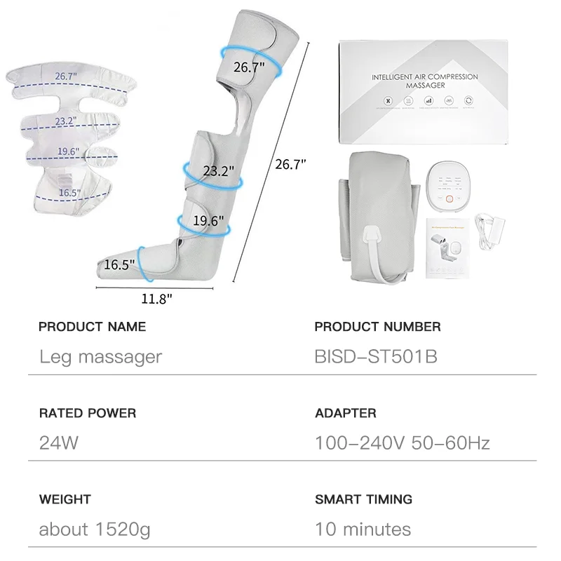 Oem Odm Air Compression System Wraps Foot Calf Knee And Feet Massager Machine For Leg Tonificar