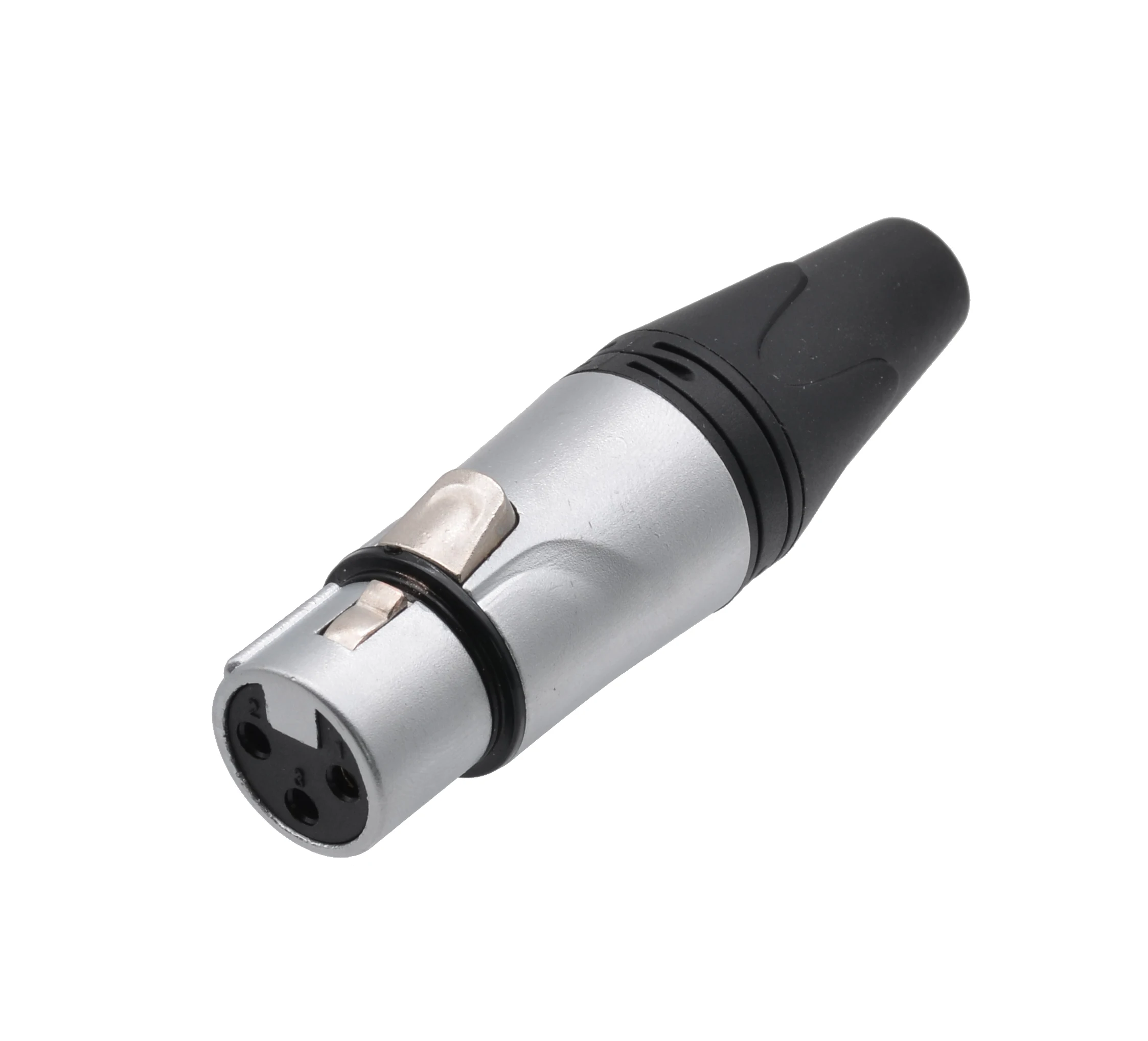 new button design  3-Pin XLR silver Mic Microphone Audio adapter Connector Male Plug + Female Socket