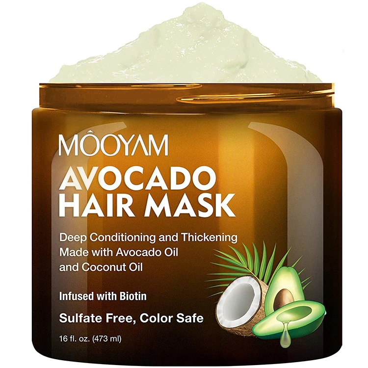 Custom Private Label Natural Organic Avocado Argan Oil Coconut Oil Repairing Nourishing Keratin Hair Mask For Damaged Hair