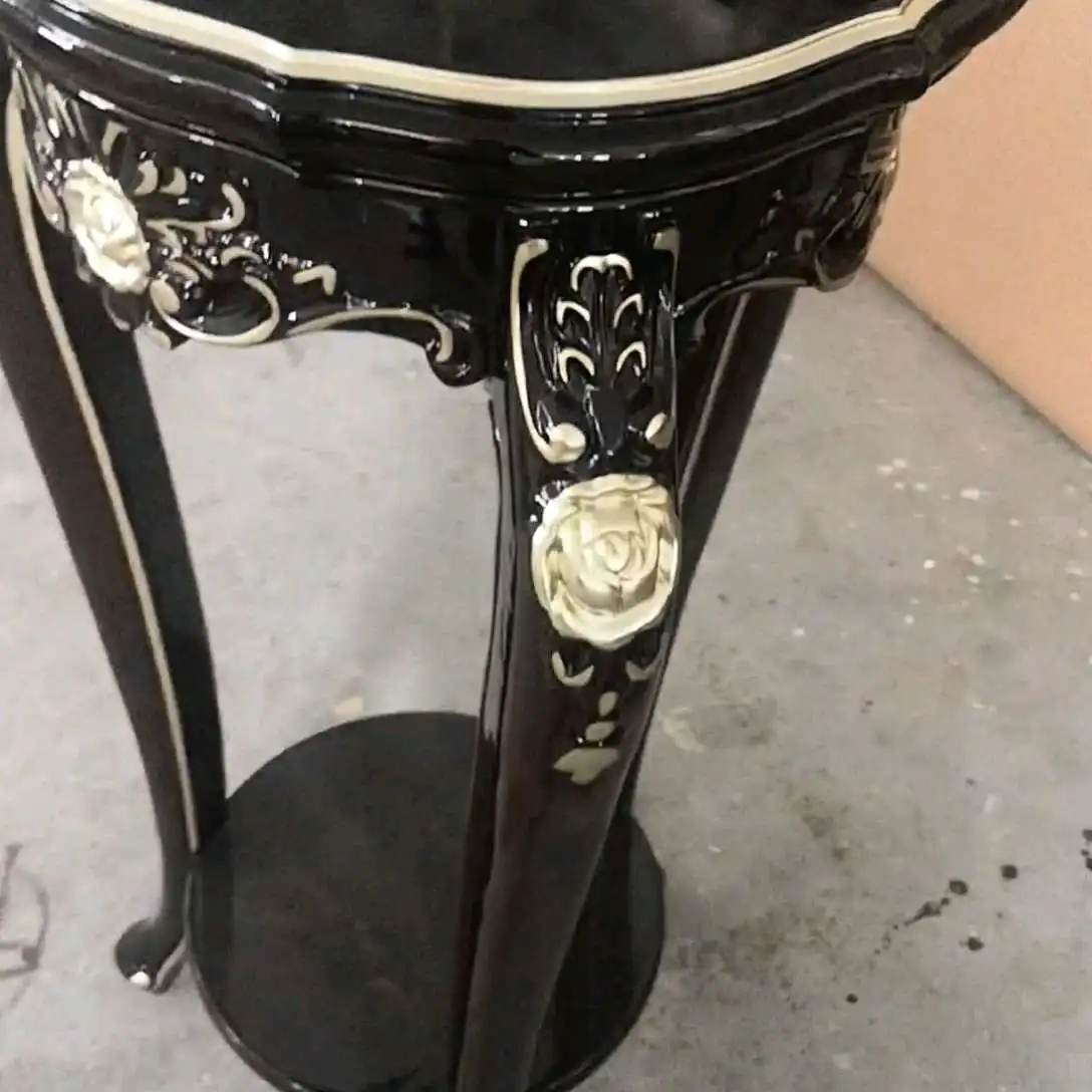 European style solid wood flower rack indoor living room landing ebony storage rack luxury multi-layer flower planting pot