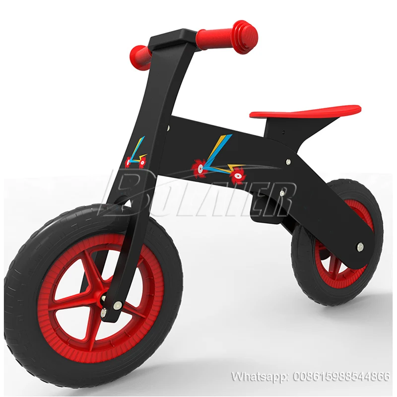 Adjustable Seat Kids Wooden Balance Bike For Baby Wood Running Bike