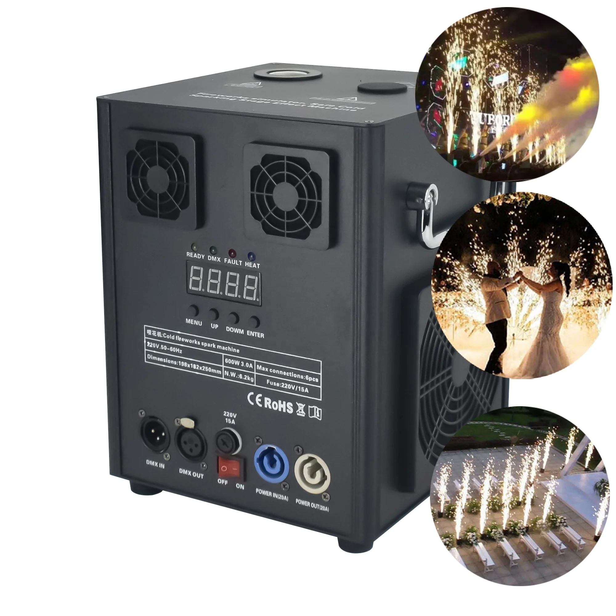 600 Вт Холодный фейерверк композитный титановый порошок DMX пульт дистанционного управления сцены фейерверк для свадьбы