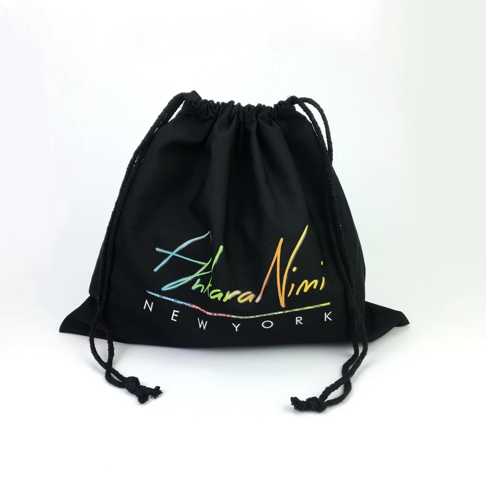 Индивидуальный рекламный многоразовый экологически чистый маленький Хлопковый мешок на шнурке