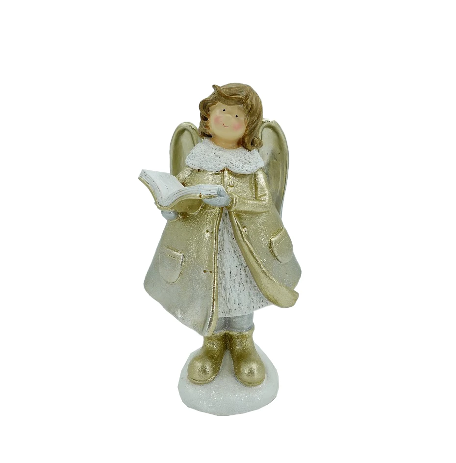 Top Grace Christmas Decoration Resin Girl Sculpture crafts Lovely Resin Boy Christmas Figurines Ornaments /Gift