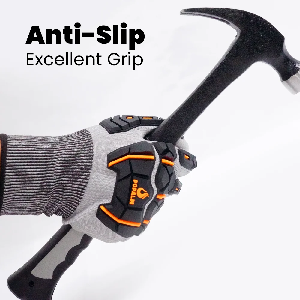 Competitive price 18G ANSI Cut A4 PU Coated TPR Anti-Impact Flexible Safety Working Gloves for oil workers