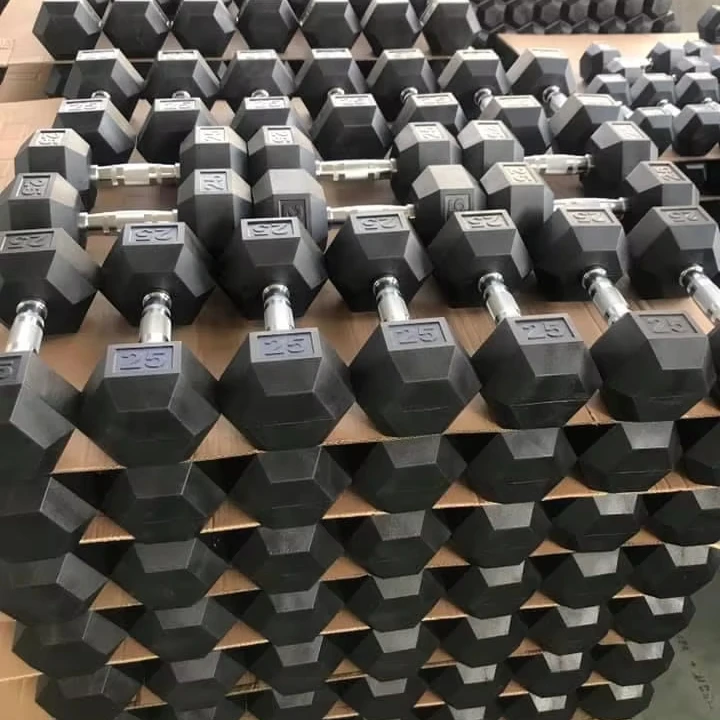 Wholesale Gym and Home Use Rubber Hex Dumbbells