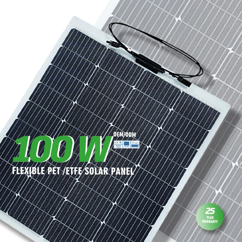 Extra Strength Light Weight Etfe Semi Flexible Sticker Solar Panels 100w 100watt For Balcony Battery Camping