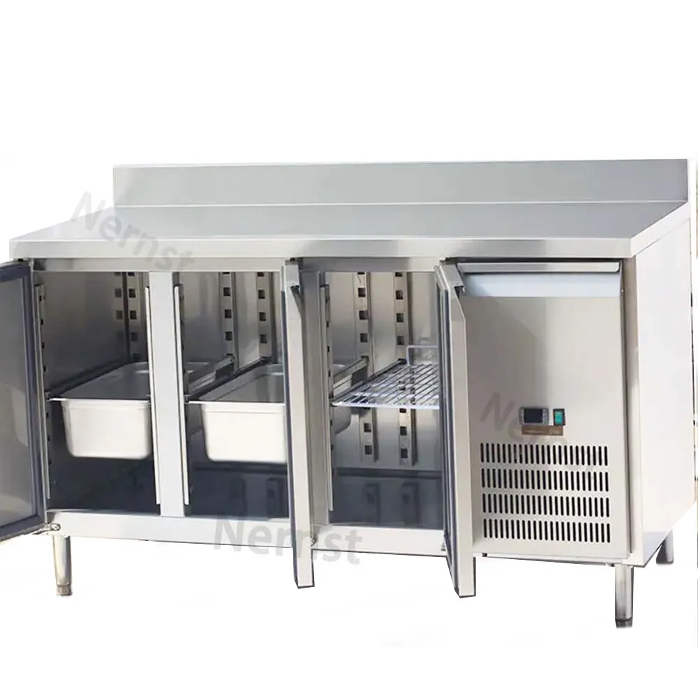China Manufacturer Restaurant Kitchen Stainless Steel Under Counter Refrigeration Equipment Commercial Refrigerator Freezer