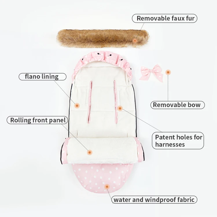 High Quality hot sale wholesale Pram baby footmuff stroller sleeping bag winter buggy footmuff for stroller or car seat