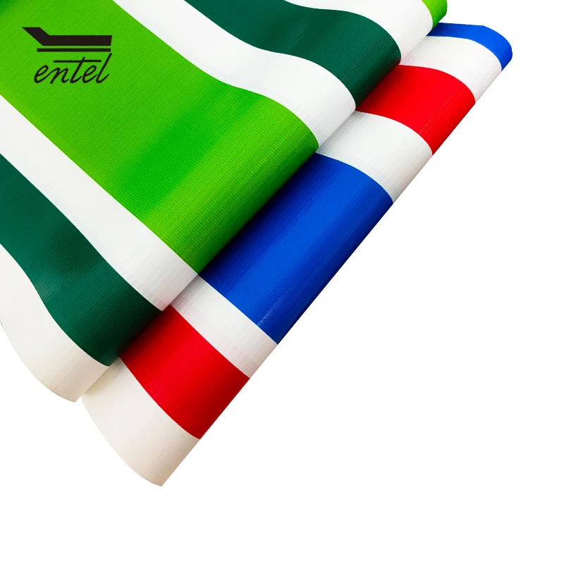stable quality pvc tarpaulin fabric for print tarpaulin strip , printed striped PVC coated polyester tarpaulin