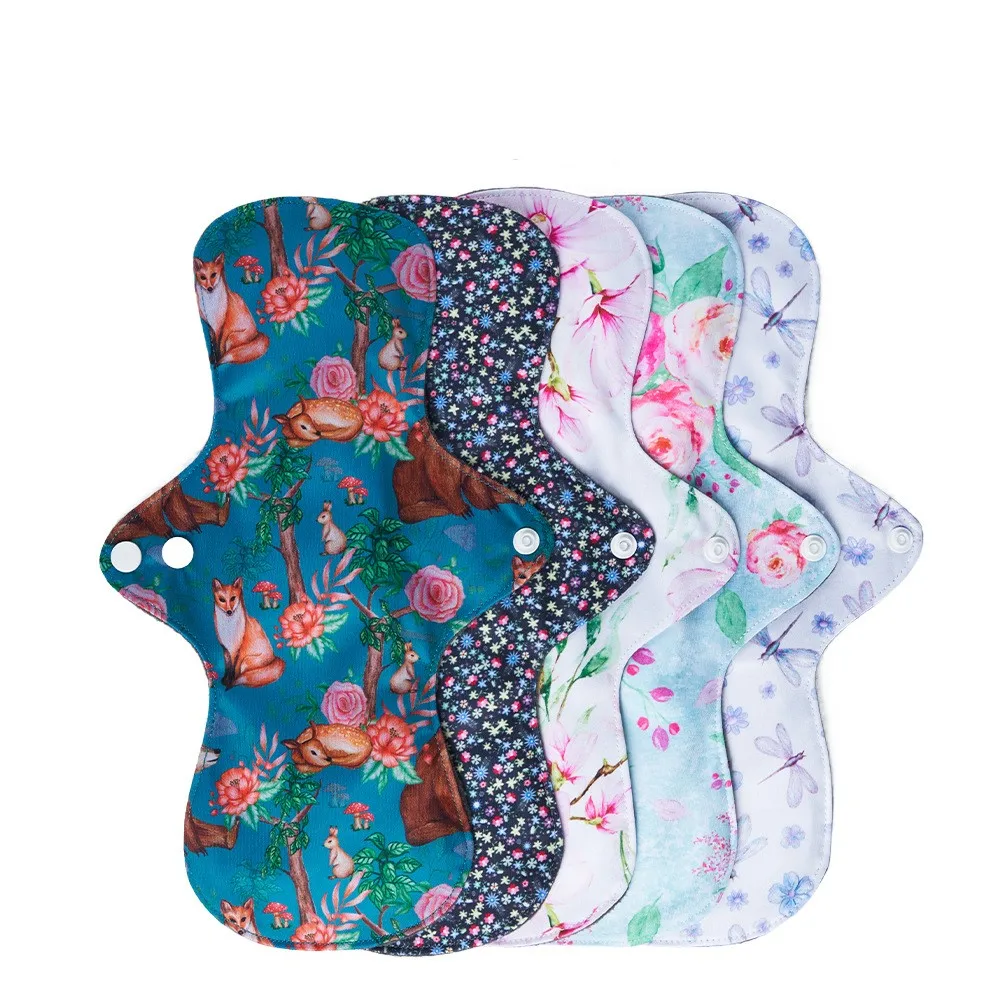 Custom Women Menstrual Period Reusable Sanitary Pads Washable Super Absorption Organic Bamboo Charcoal