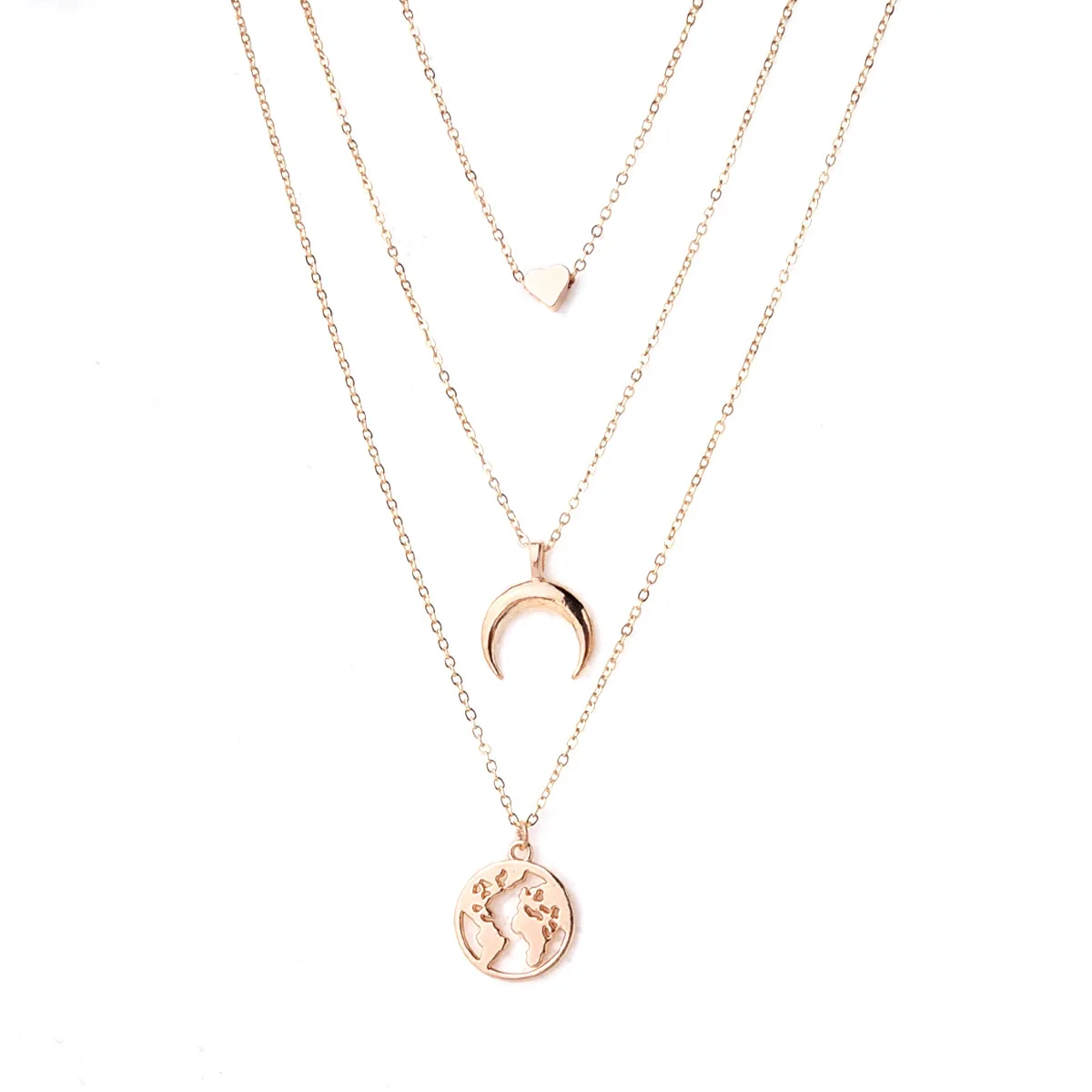 2024 Ox horn original piece Eye Necklace quick sale through foreign trade fashion simple jewelry multi-layer new neck chain