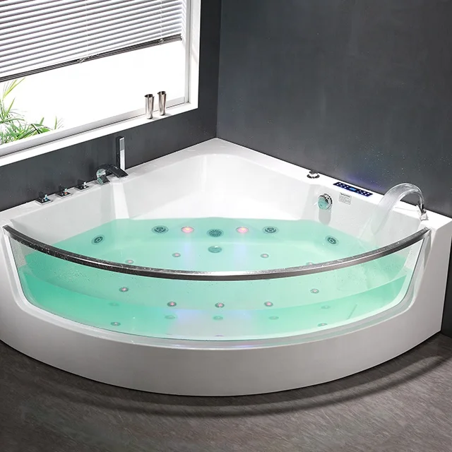 Acrylic sector spa massage whirlpool bathtub hot tub whirlpool spa bathtub with led light