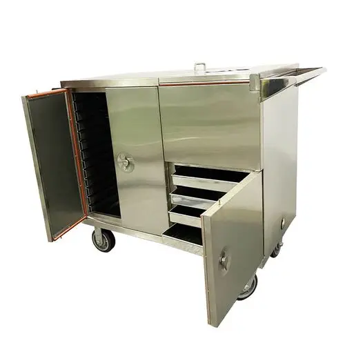 AG-SS035 Hospital movable stainless steel electric heated type medical insulated food warmer trolley