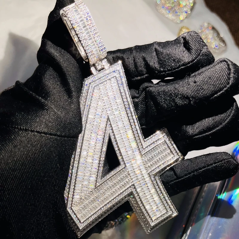 custom pendant manufacturer Moissanite  Lab Diamonds Iced Out Pendant Hip Hop Number Pendant As a Gift