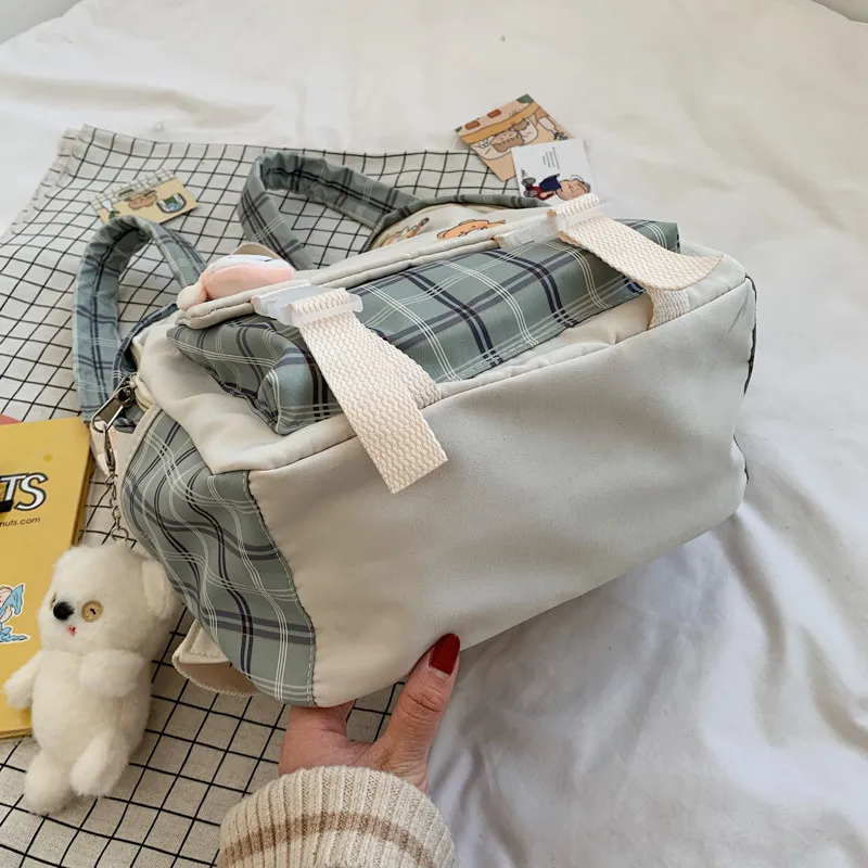 Stylish Student Cute Shoulder Backpack Bookbag with Pendant