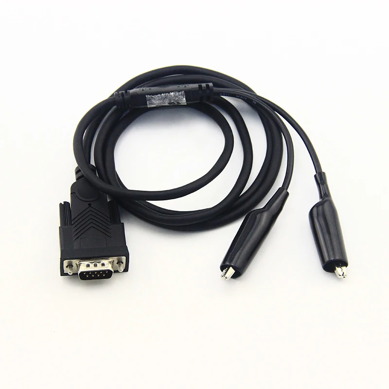1.0 Meter black dual alligator clip male DB9 RS485 cable for signal detection