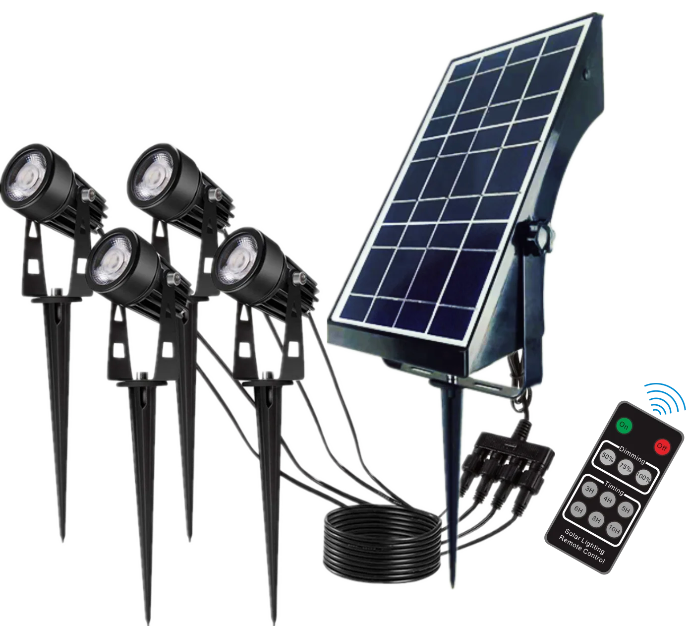 4Pack Solar Spot Lights Outdoor Warm White Solar Landscape Lights, Waterproof Landscaping Spotlights for Garden,Yard,Trees,etc.