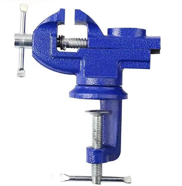 Heavy Duty Workshop Clamp Table Vise with Swivel Stationary Base Durable Steel Aluminium Customizable OEM Industrial Bench Vise
