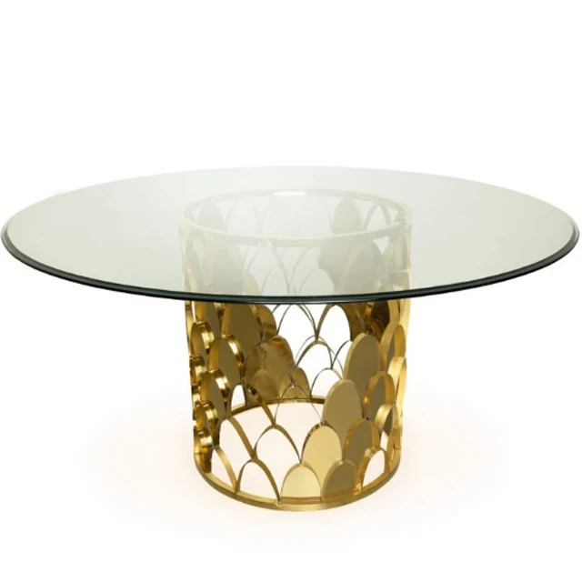 Современный Круглый Свадебный стол из нержавеющей стали с прозрачной стеклянной столешницей