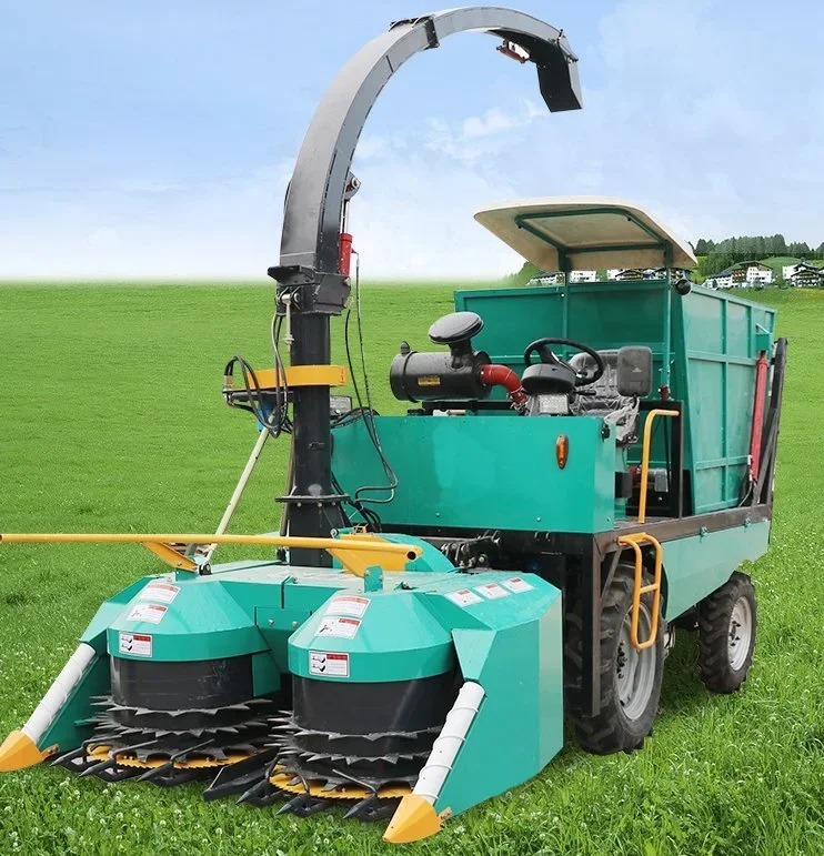 Self propelled green forage harvester mini corn and napier grass combine harvester silage harvester with low price