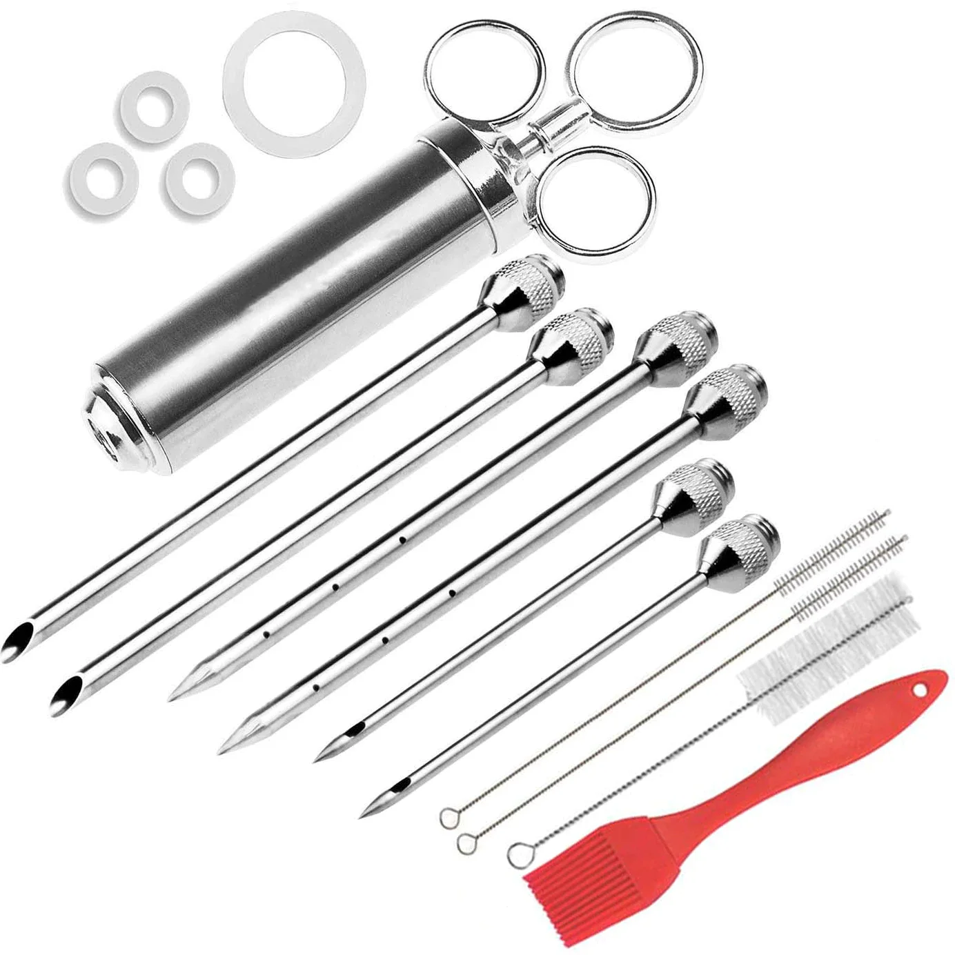 10Z 2OZ 4OZ Stainless Steel Marinade Injector,Sauce Injector,Flavor Injector with 2 stainless steel needles