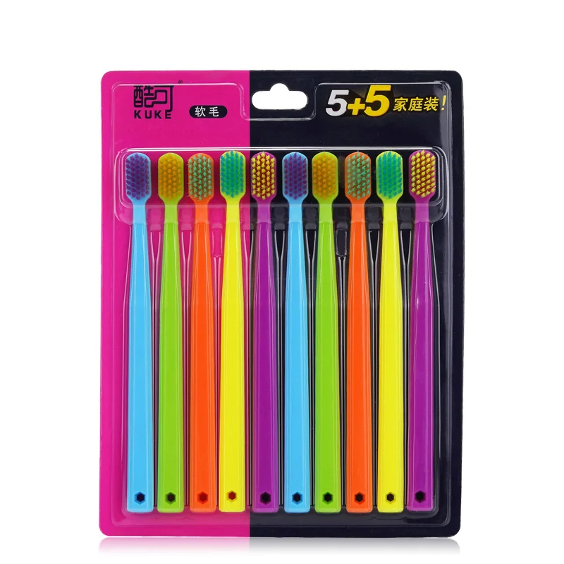 Plastic colourful  handle nylon adult toothbrush OEM