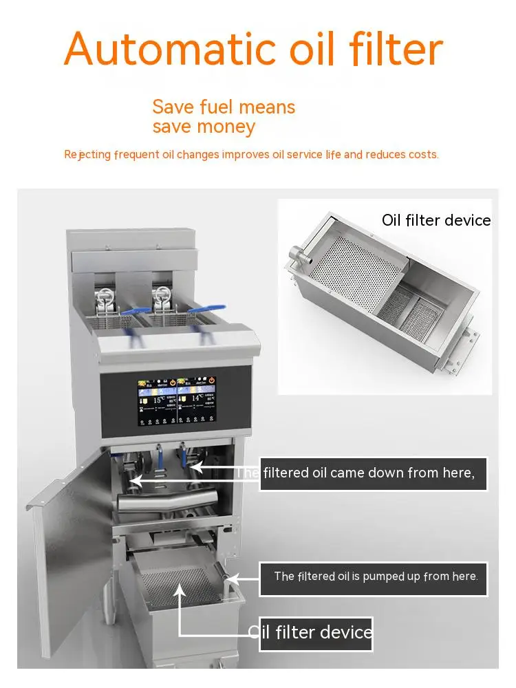 Commercial Double Cylinder Deep-frying Machine Fried Chicken Rice Krispies Fries Machine Time Electric Frying Oven OFE-213L
