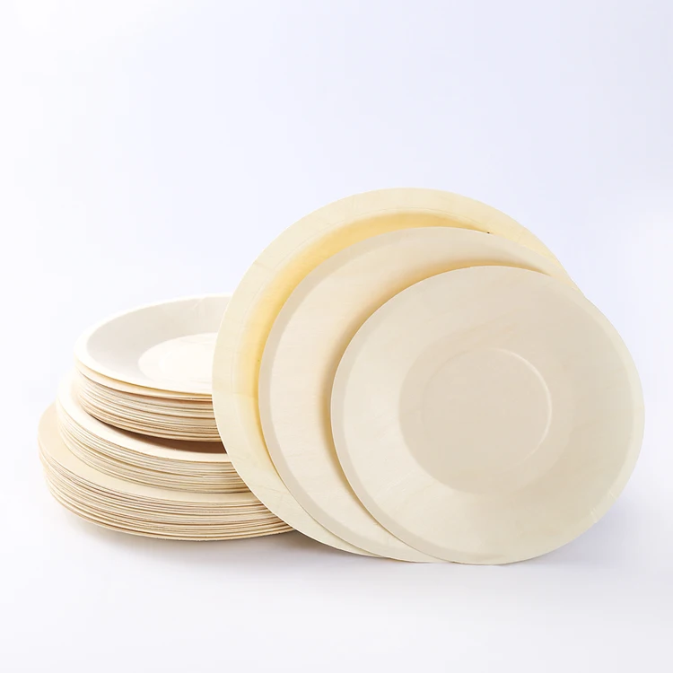 
Food grade eco friendly disposable 11 inch wooden round plate 