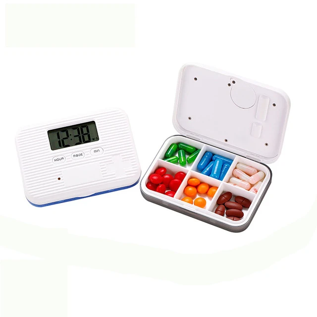 Smart Pocket Health Care Electronic 6 Compartments Pill box with Alarm Timer Smart Pill Reminder Dispenser