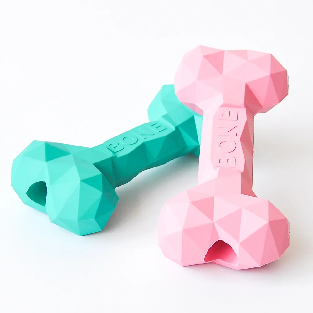 Upgraded Durable Silicone Pet Dog Chew Bone Toy for Aggressive Chewers