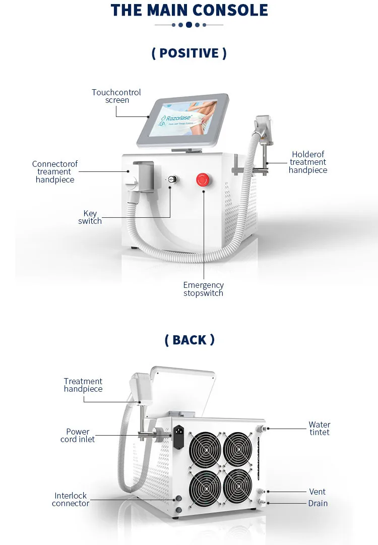 Medical Ce Diode Laser 808 Laser Hair Removal Machine 808nm Diode Laser Hair Removal