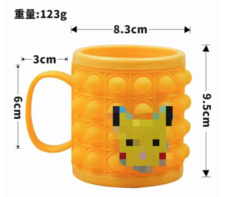 2023 кружка с милым котом, Детская кружка для напитков, силиконовая кружка-антистресс с пузырьками, поп-кружка для воды с ручкой, чашка для воды